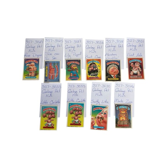 Lot of 10 Vintage Garbage Pail Kids Trading Cards Stickers 1980s Topps Mixed - Picture 1 of 16